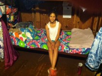 Sarah on her bunk at camp!