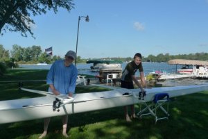 Alan-Jacob working on the boat